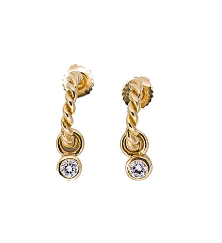 Lot 227 - A pair of hoop ear studs, mark of Tiffany & Co