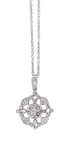 Lot 246 - A modern diamond cluster pendant