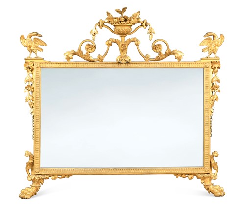 Lot 260 - A George III carved giltwood and gesso overmantel mirror