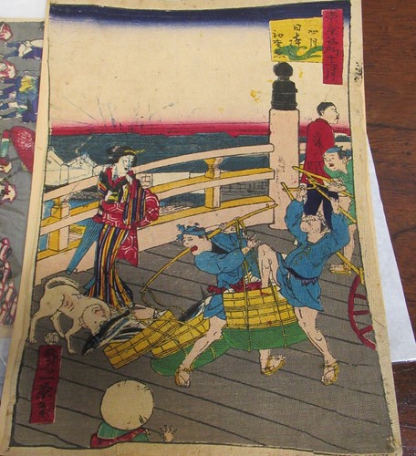 Lot 509 - A collection of seven Japanese prints; to...