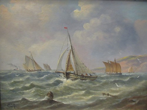 Lot 223 - Seascape, Monogramed CM lower left, 29.5 x 39cm