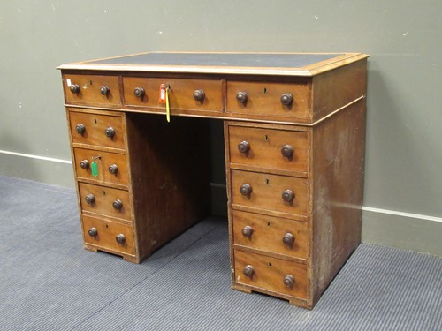 Lot 498 - A late Victorian pedestal desk of small...