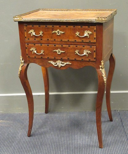 Lot 528 - A late 19th century French rosewood side table...