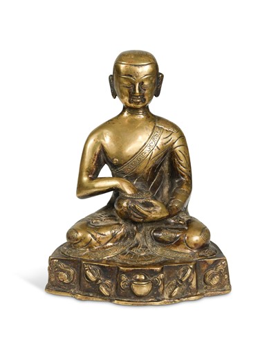 Lot 171 - A Tibetan bronze figure of Buddha, 19th century