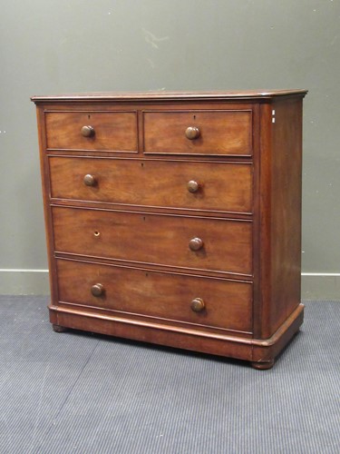 Lot 504 - A Victorian mahogany chest of two short over...