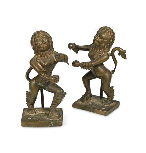 Lot 168 - A pair of Tibetan bronze altar appliqués, 18/19th century