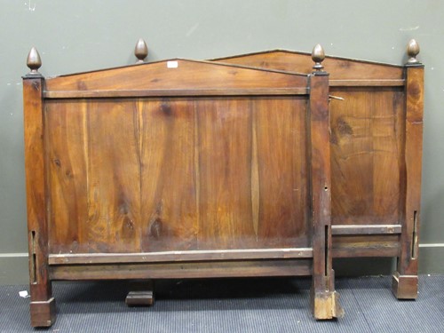 Lot 564 - A French empire style, provincial early 19th century, walnut single bed frame