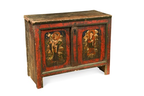 Lot 174 - A Tibetan floor standing storage cupboard