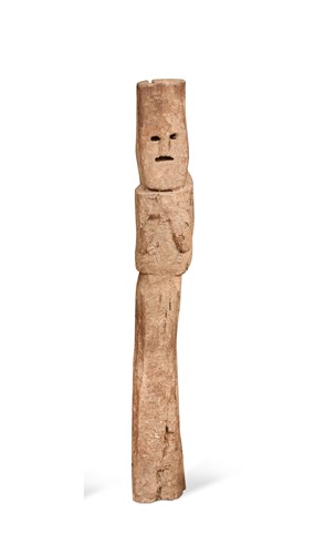 Lot 306 - A West Nepal (Umla Region) carved wood primitive figure, 19th century