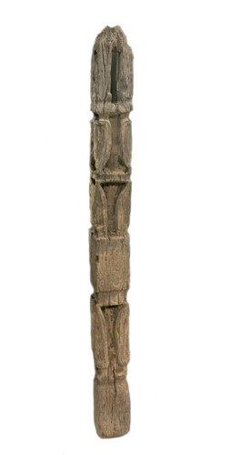 Lot 313 - A West Nepal carved wood primitive totem post, 18th/19th century