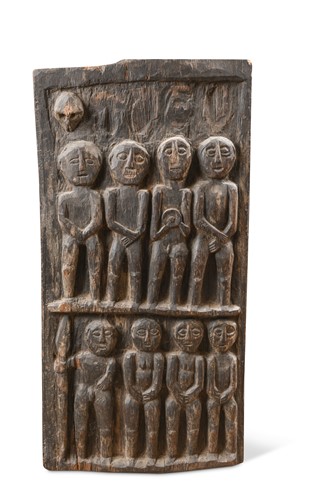 Lot 210 - A Nagaland (East Himalaya) Head Hunter Chief's wood panel, 19th/early 20th century