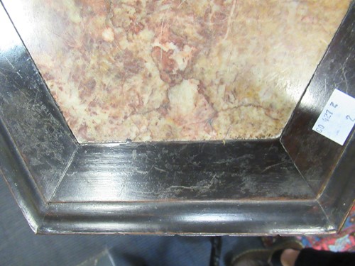 Lot 499 - Two marble inset Chinese hardwood urn stands,...
