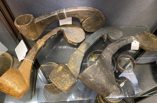 Lot 319 - Four rare Nepal (Mustang) wood milk ladles, early 19th century