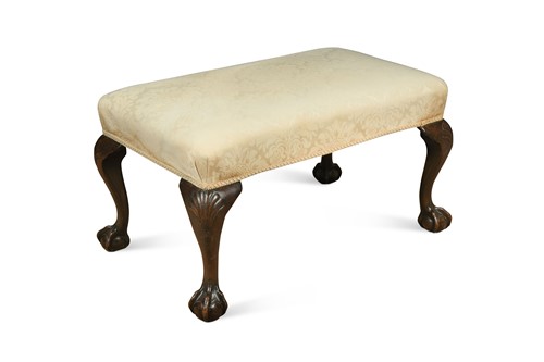 Lot 555 - George II style stool on ball and claw feet
