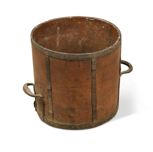 Lot 208 - A Victorian iron bound bushell measure