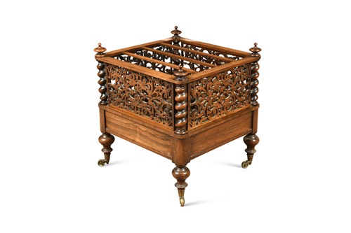 Lot 393 - A mid Victorian rosewood canterbury
