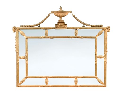 Lot 342 - A carved and gilt wood over mantle mirror, 19th century
