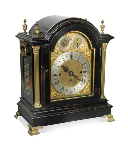 Lot 348 - An ebonised mantel clock, 19th century