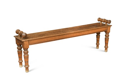Lot 466 - An oak hall bench, late 19th century