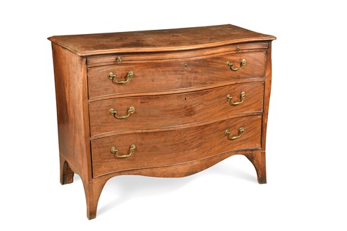 Lot 327 - A George III mahogany serpentine fronted chest