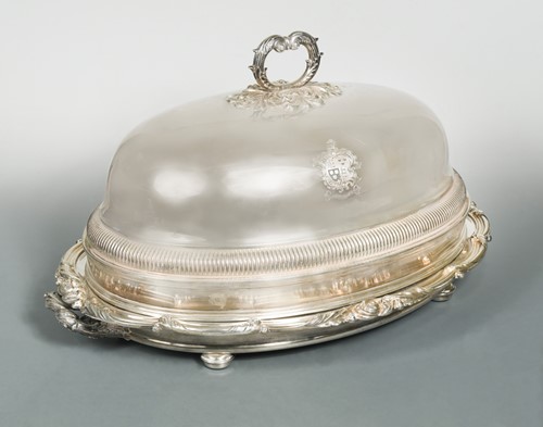Lot 331 - An early 19th century meat platter and dome, mark of Matthew Boulton