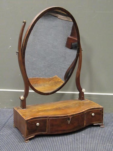Lot 472 - A George III mahogany dressing table mirror