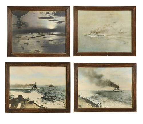 Lot 377 - A rare large format set of five contemporary...