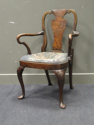 Lot 477 - A George II style mahogany arm chair together...