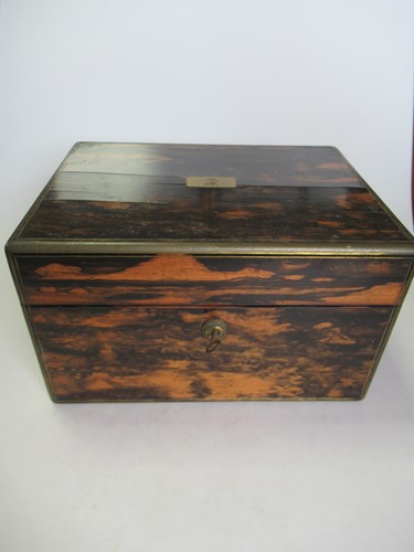 Lot 212 - A coromandel fitted travelling dressing table...