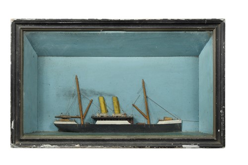 Lot 379 - A maritime diorama of a steam ship