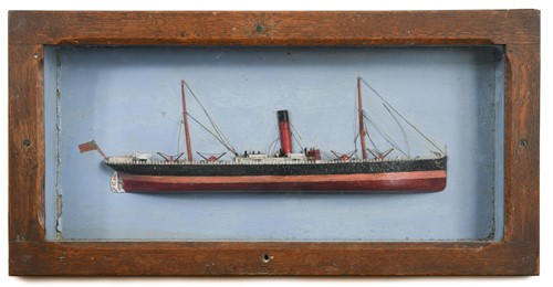 Lot 381 - A  maritime diorama of a steam ship, late 19th century