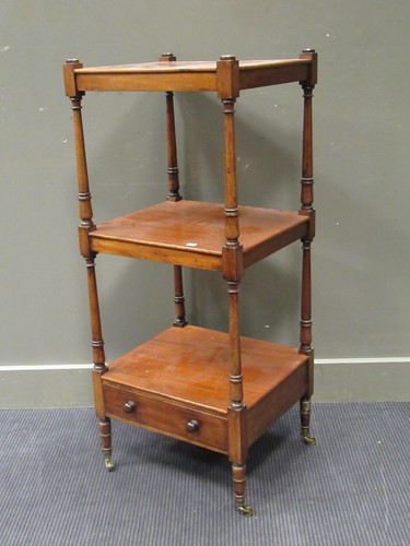 Lot 468 - A 19th century mahogany three tier whatnot,...