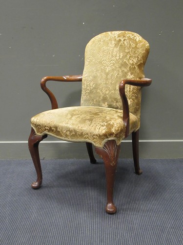 Lot 489 - A George I style walnut armchair, with cut...