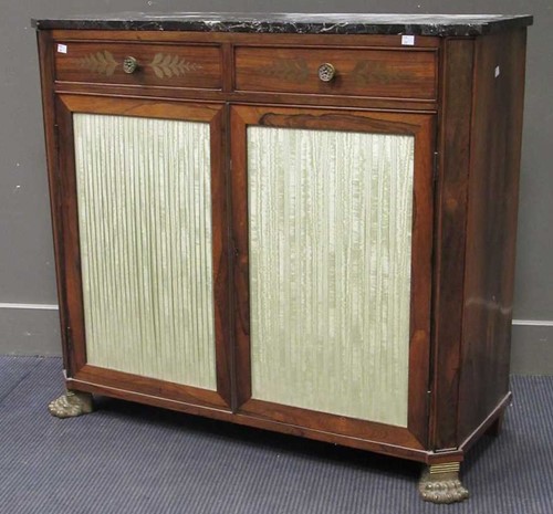 Lot 524 - A Regency rosewood brass fern-leaf inlaid side...