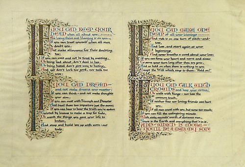 Lot 354 - KIPLING (Rudyard) If, illuminated manuscript...