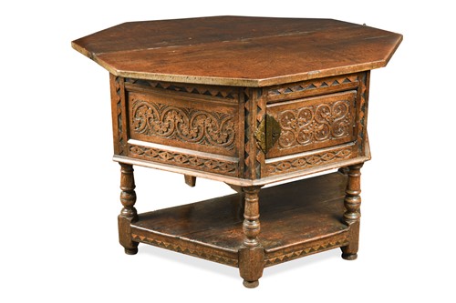 Lot 189 - A Charles II oak credence table, late 17th century