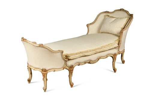 Lot 432 - A Louis XV chaise longue duchesse