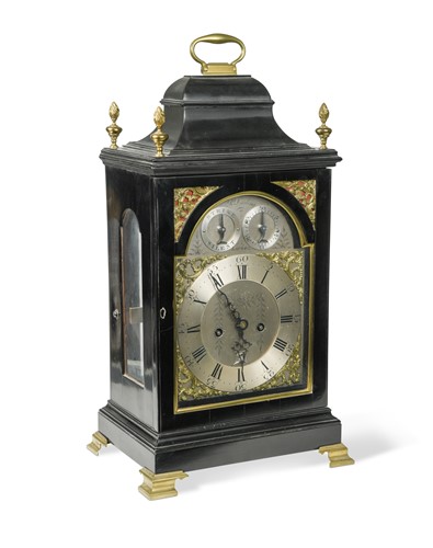 Lot 425 - A George III ebonised bracket clock