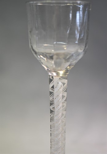Lot 241 - Two 18th century air-twist wine glasses