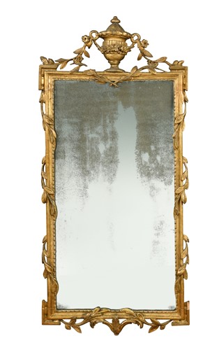 Lot 250 - A carved giltwood wall mirror, early 19th century
