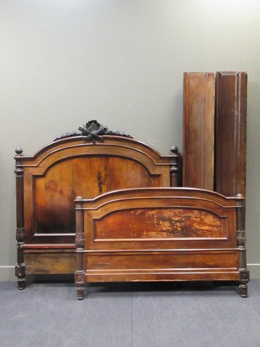 Lot 477 - A French carved double bed 156cm wide