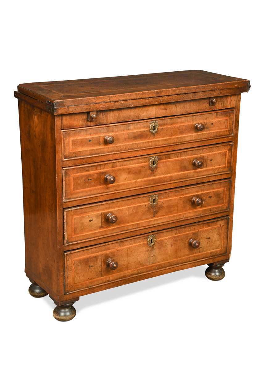 Lot 300 - A walnut bachelor’s chest, 18th century and later