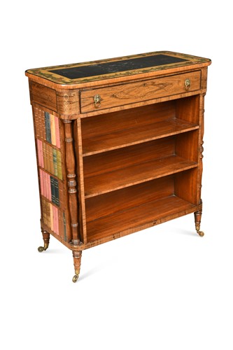 Lot 401 - A Regency rosewood double-sided library dwarf bookcase