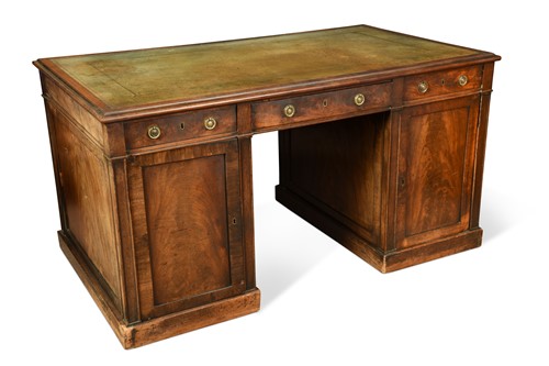 Lot 450 - A George III mahogany pedestal desk