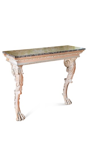 Lot 465 - A carved pine pier table, 18th century and later