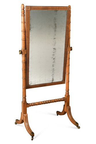 Lot 294 - A late Regency mahogany cheval mirror