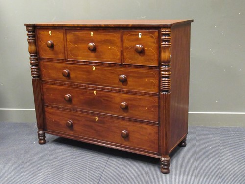 Lot 532 - A Regency flame mahogany inalid chest of three...