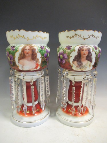 Lot 7 - A pair of late 19th century continental opaque...
