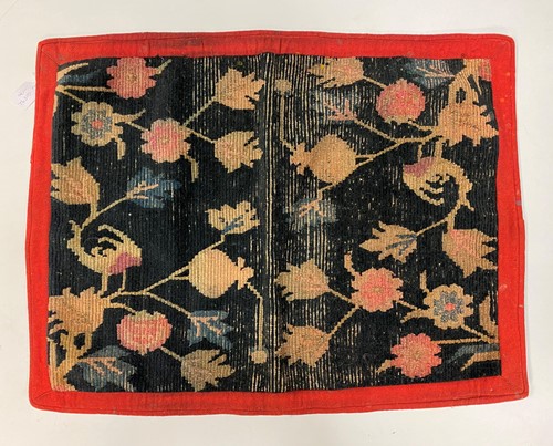 Lot 281 - A Tibetan Gomden pillow rug, late 19th century