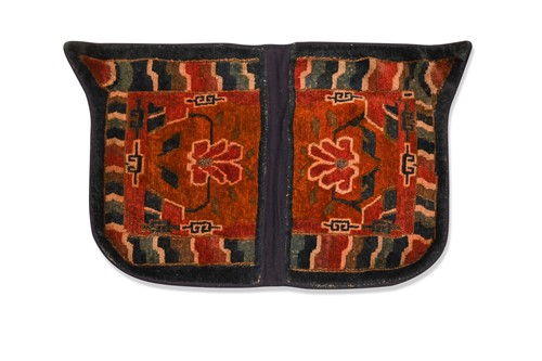 Lot 213 - A Tibetan Makden, saddle rug, late 19th century